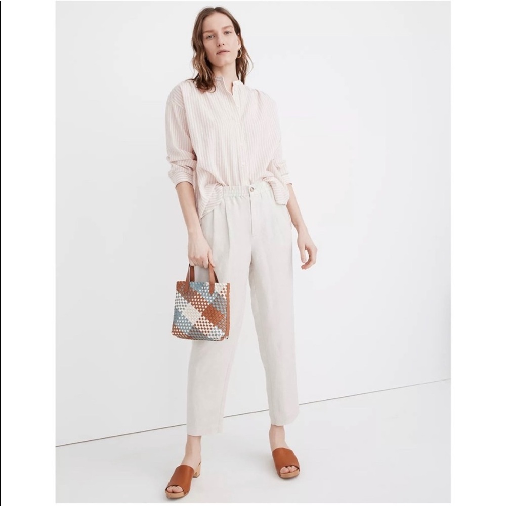 NWT Madewell Linen-Blend Track Trousers